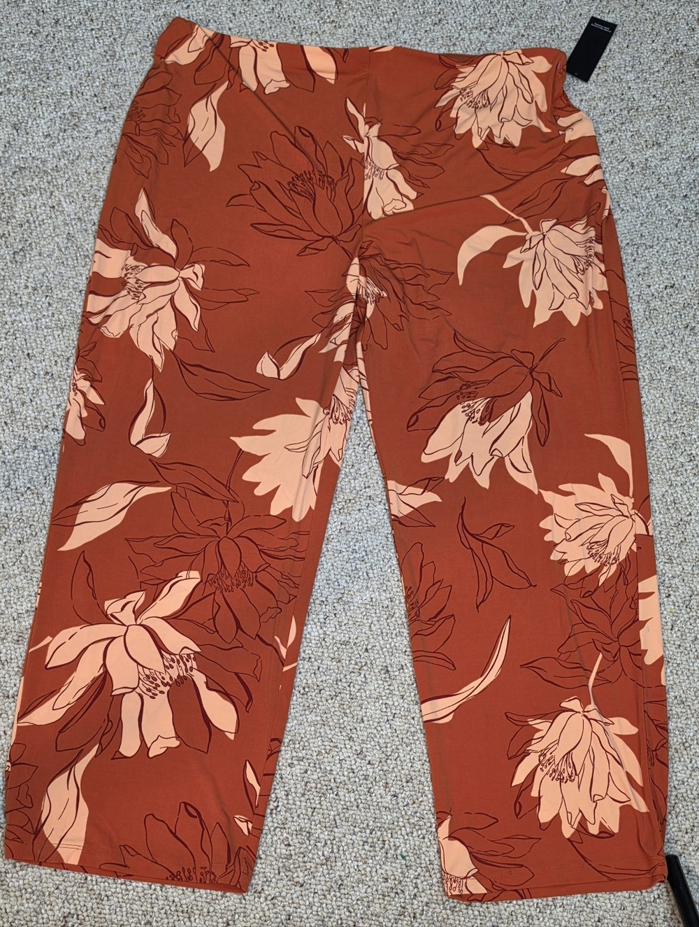 Alfani Rust Orange Floral Palazzo Pants